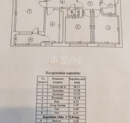 Apartament, 3 camere, 72.61 mp Bucuresti/Grozavesti