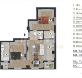 Apartament, 3 camere, 87.55 mp Bucuresti/13 Septembrie