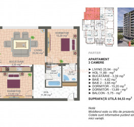 Apartament, 3 camere cu loc parcare exterior inclus Bucuresti/Cotroceni