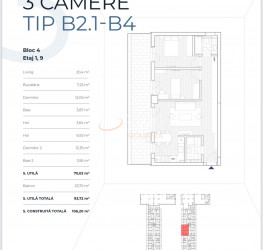 Apartament, 3 camere cu loc parcare subteran inclus Bucuresti/Barbu Vacarescu