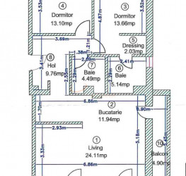 Apartament, 3 camere cu loc parcare subteran inclus Bucuresti/Pipera