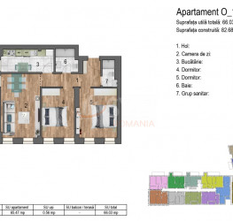 Apartament, 3 camere cu loc parcare subteran inclus Bucuresti/Timpuri Noi