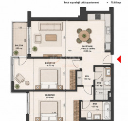 Apartament, 3 camere cu loc parcare subteran inclus Bucuresti/Aviatiei