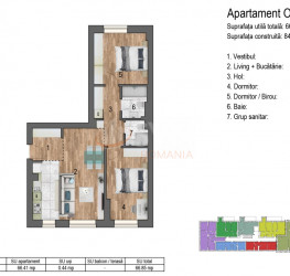 Apartament, 3 camere cu loc parcare subteran inclus Bucuresti/Timpuri Noi