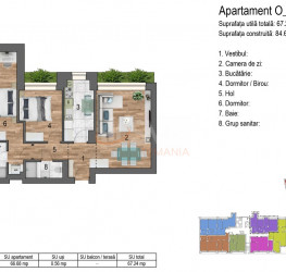 Apartament, 3 camere cu loc parcare subteran inclus Bucuresti/Timpuri Noi