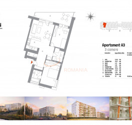 Apartament, 3 camere in 303 By Radacini Bucuresti/Sisesti