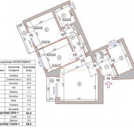 Apartament, 3 rooms, 62.06 mp Bucuresti/Tineretului