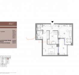 Apartament, 3 rooms, 73.23 mp Bucuresti/Ferdinand