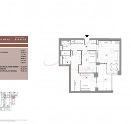 Apartament, 3 rooms, 73.39 mp Bucuresti/Ferdinand