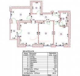 Apartament, 3 rooms, 78.1 mp Bucuresti/Pipera