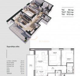 Apartament, 3 rooms, 78.5 mp Bucuresti/Aviatiei