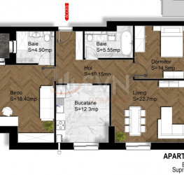 Apartament, 3 rooms, 95 mp Bucuresti/Sisesti