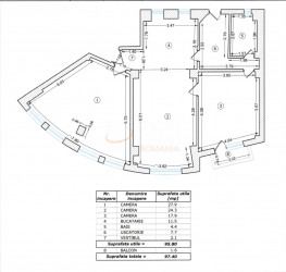 Apartament, 3 rooms, 95.8 mp Bucuresti/Cismigiu