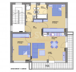 Apartament, 3 rooms with outdoor parking included Bucuresti/Pipera