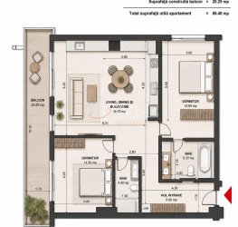 Apartament, 3 rooms with underground parking included Bucuresti/Aviatiei
