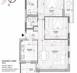 Apartament, 3 rooms with underground parking included Bucuresti/Pipera