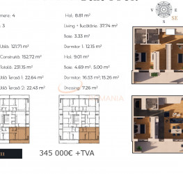 Apartament, 4 camere cu loc parcare exterior inclus Bucuresti/13 Septembrie