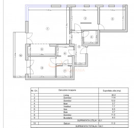 Apartament, 4 camere cu loc parcare exterior inclus Bucuresti/Pipera