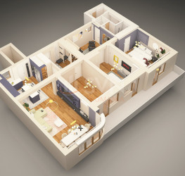 Apartament, 4 camere cu loc parcare exterior inclus Bucuresti/Aviatorilor