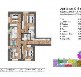 Apartament, 4 camere cu loc parcare subteran inclus Bucuresti/Timpuri Noi