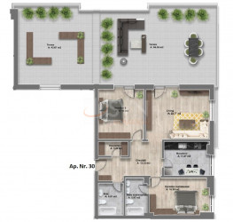 Apartament, 4 camere cu loc parcare subteran inclus Bucuresti/Sisesti