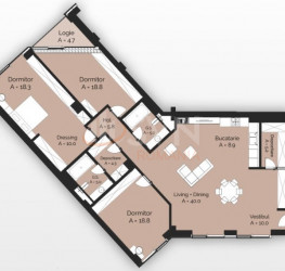 Apartament, 4 rooms, 120.5 mp Bucuresti/Baneasa