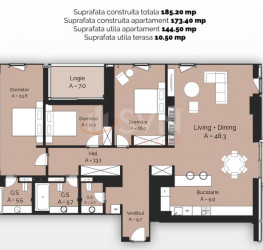 Apartament, 4 rooms, 144.5 mp Bucuresti/Baneasa